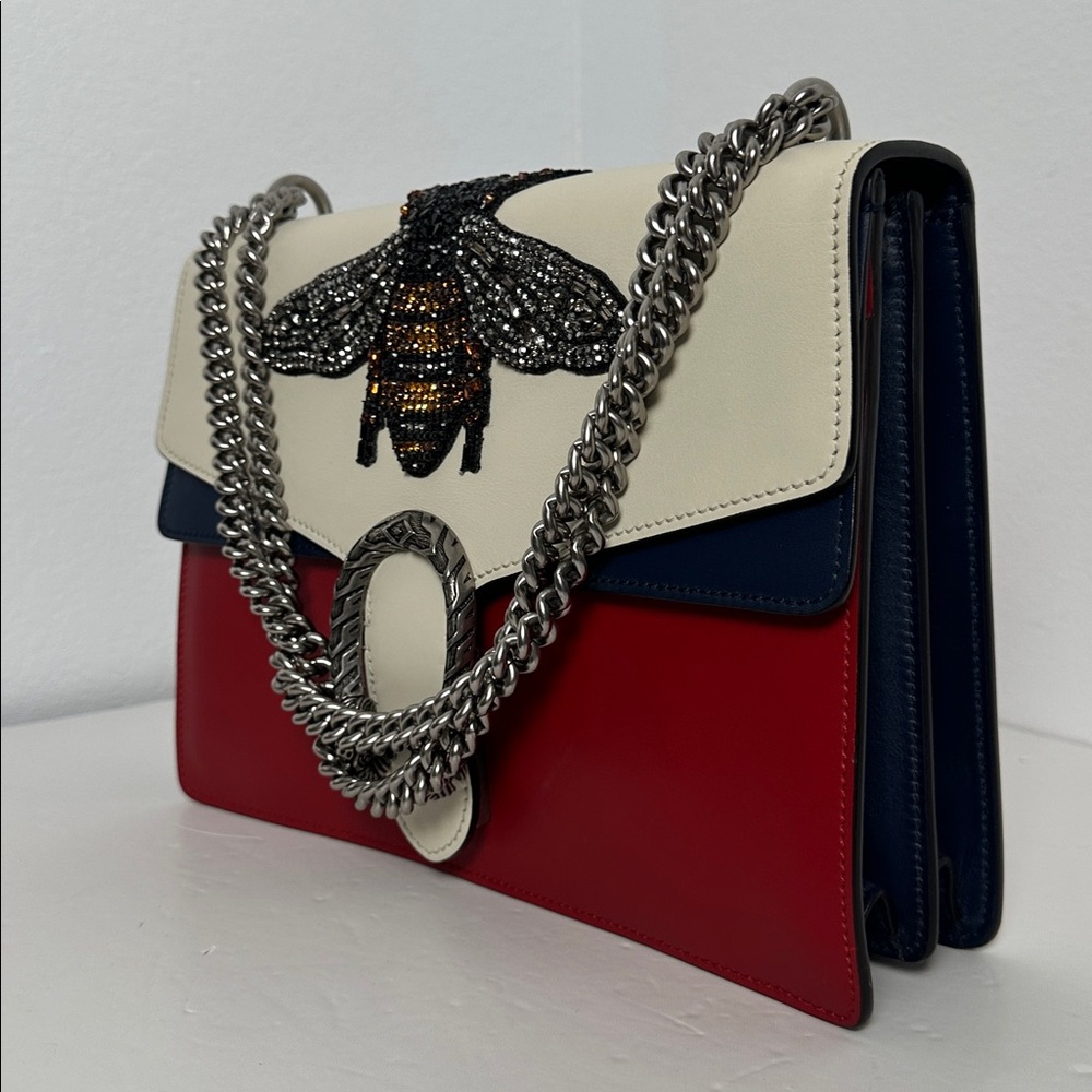 💯Authentic Gucci Dionysus Bee Embellished Leather Chain Shoulder Bag🍀 - Picture 17 of 17